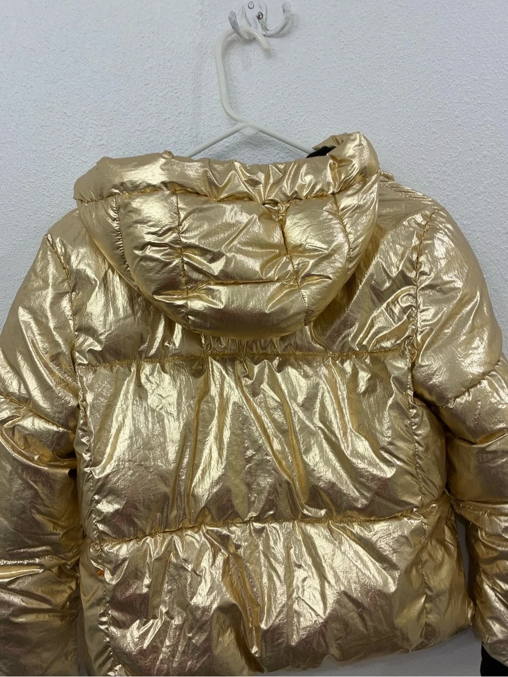 GAP Metallic Gold Puffer Jacket with Hood